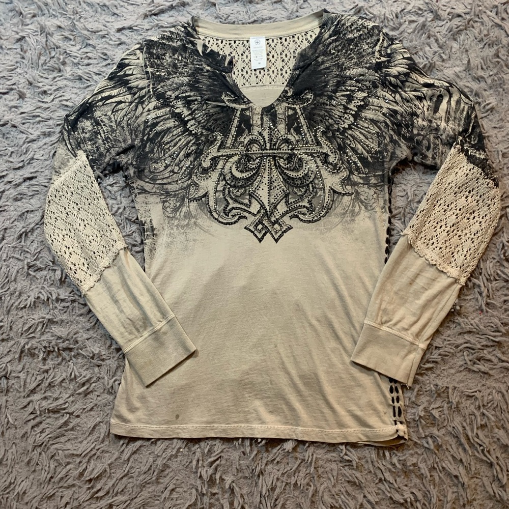 Vintage Y2K Affliction Gavache long sleeve t shirt sz M